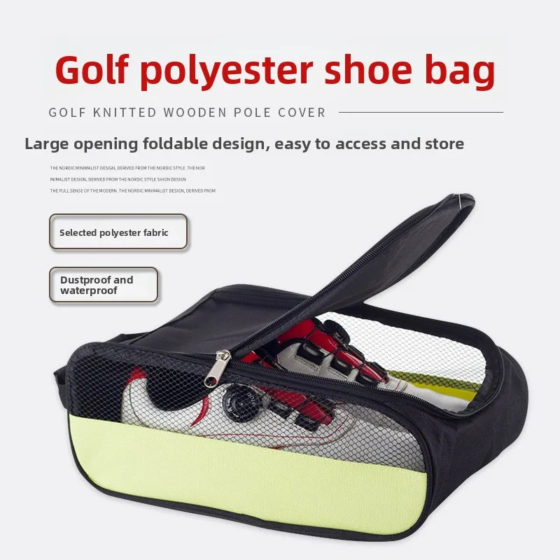 Lightweight Golf Shoe Tote Bag Durable Polyester Golf Shoes Organizer with Ventilated Mesh for Golf Course