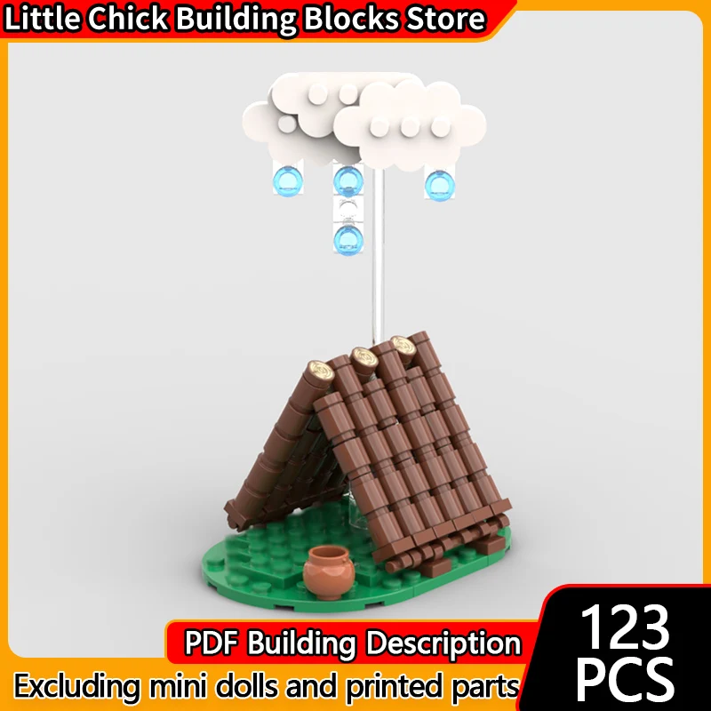 

Средневековый замок, модель MOC, строительные кирпичи, лесной деревянный сарай, модульная технология, детские праздничные подарки, сборные игрушки, костюм