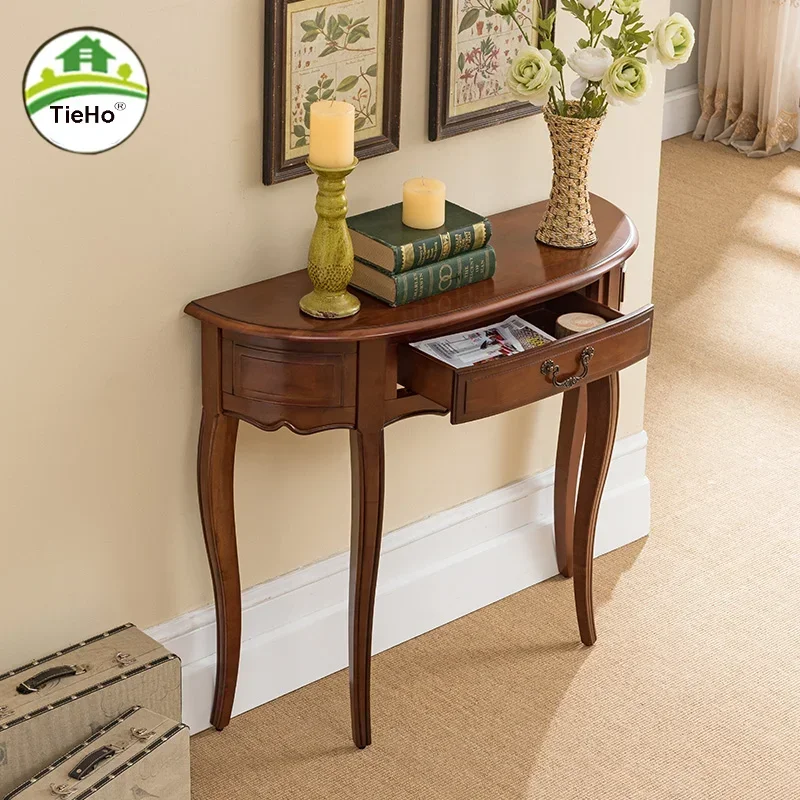Factory Direct Compatible withAmerican Rubber Solid Wood Console Table With Drawer Living Room Ultra-narrow Side Table For Hallw