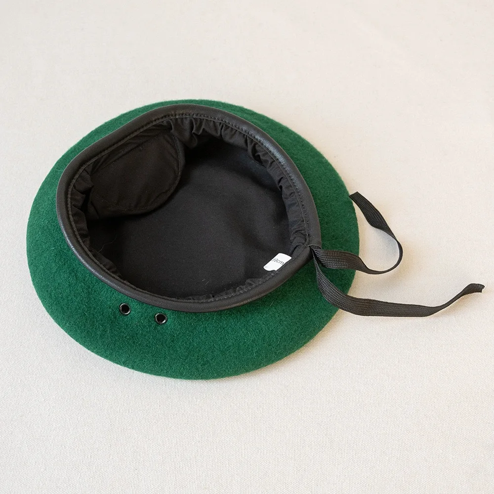 Military Beret 100%Wool Beret Soldiers Beret Military Camping Guard Beret Cap With Ventilate Eyelet and Adjustable Binding Beret