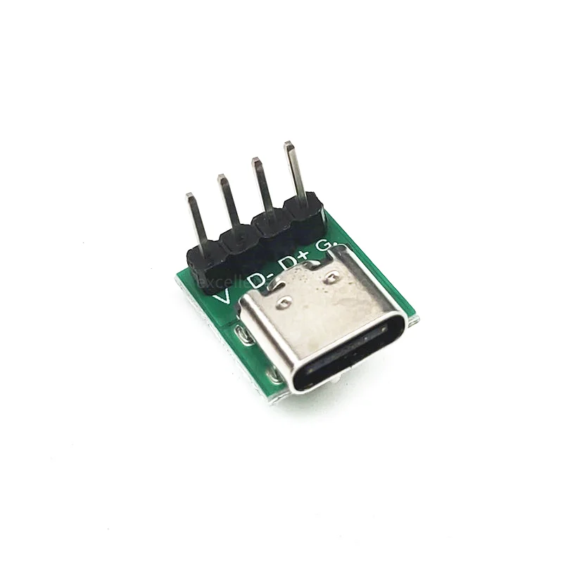 5PCS USB 3.1 TYPE-C Port Female Socket to In-Line DIP-4P Adapter Test Board to Pin Header XH2.54