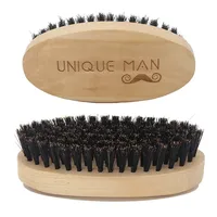 Wooden Hair Beard Brush For Men Natural Wood Comb Boar Bristle Mustache Brush Travel Men's Waves Brush Gifts Birthday Beard Care