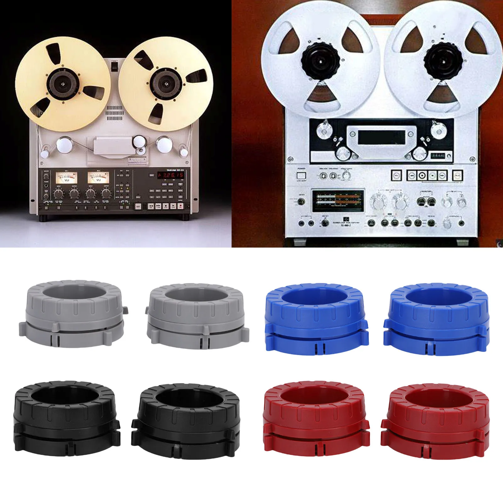 잠금 가능한 NAB 허브 어댑터 1쌍, 타스캠 1/4인치 릴 투 릴 테이프 레코더에 적합한 잠금 가능한 플라스틱 베이스