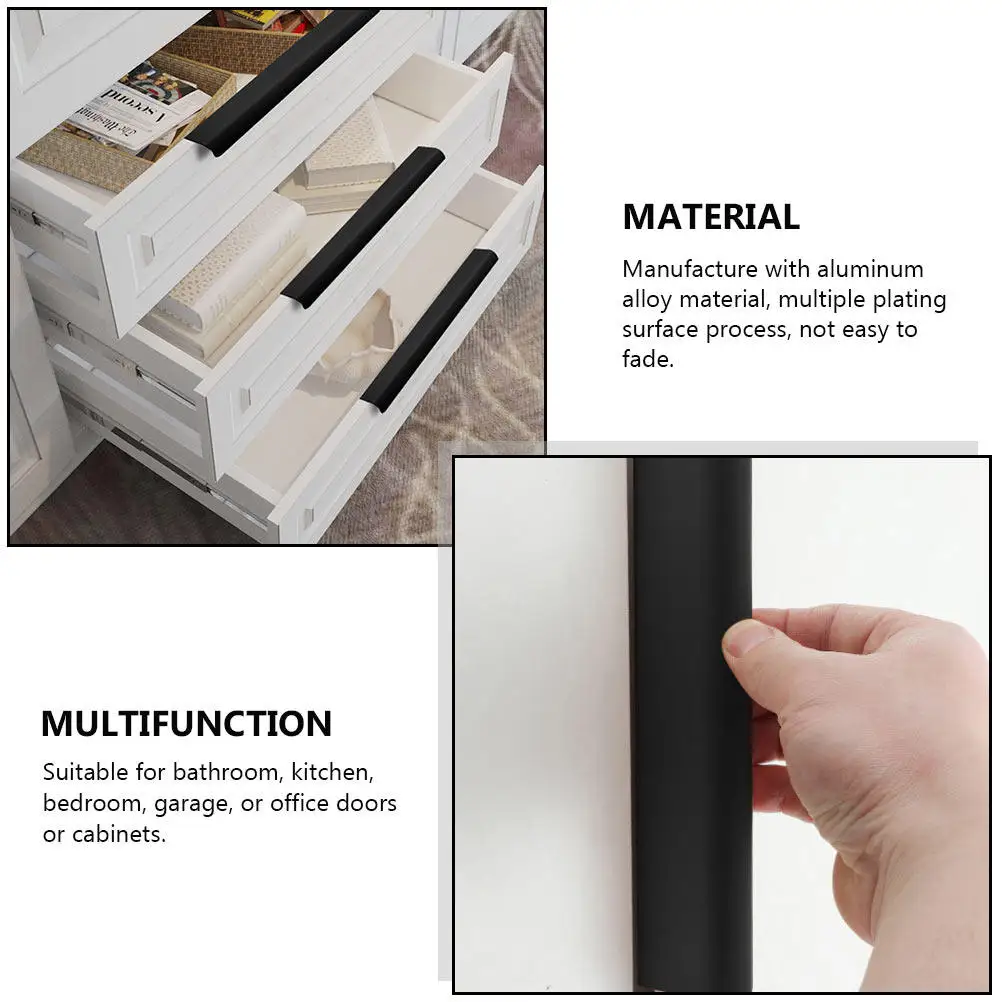 8Pcs Hidden Aluminum Alloy Concealed Finger Pull Handle 120Mm Cabinet Door Replacement Invisible Drawer Pull Bar