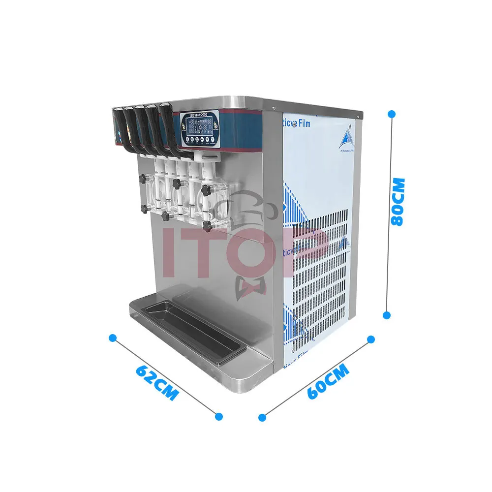 Mini macchina per la produzione di gelato da tavolo commerciale più economica con 5 sapori misti Macchina per gelato soft con touch screen