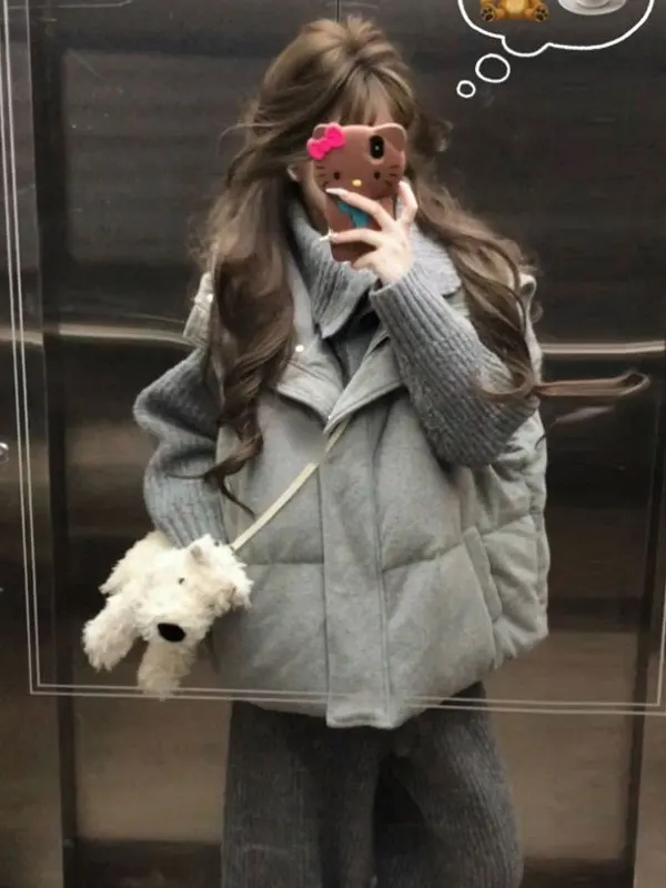 

Корейский комплект: свитер-жилет в стиле lazy chic и повседневные брюки, модный женский ансамбль на весну