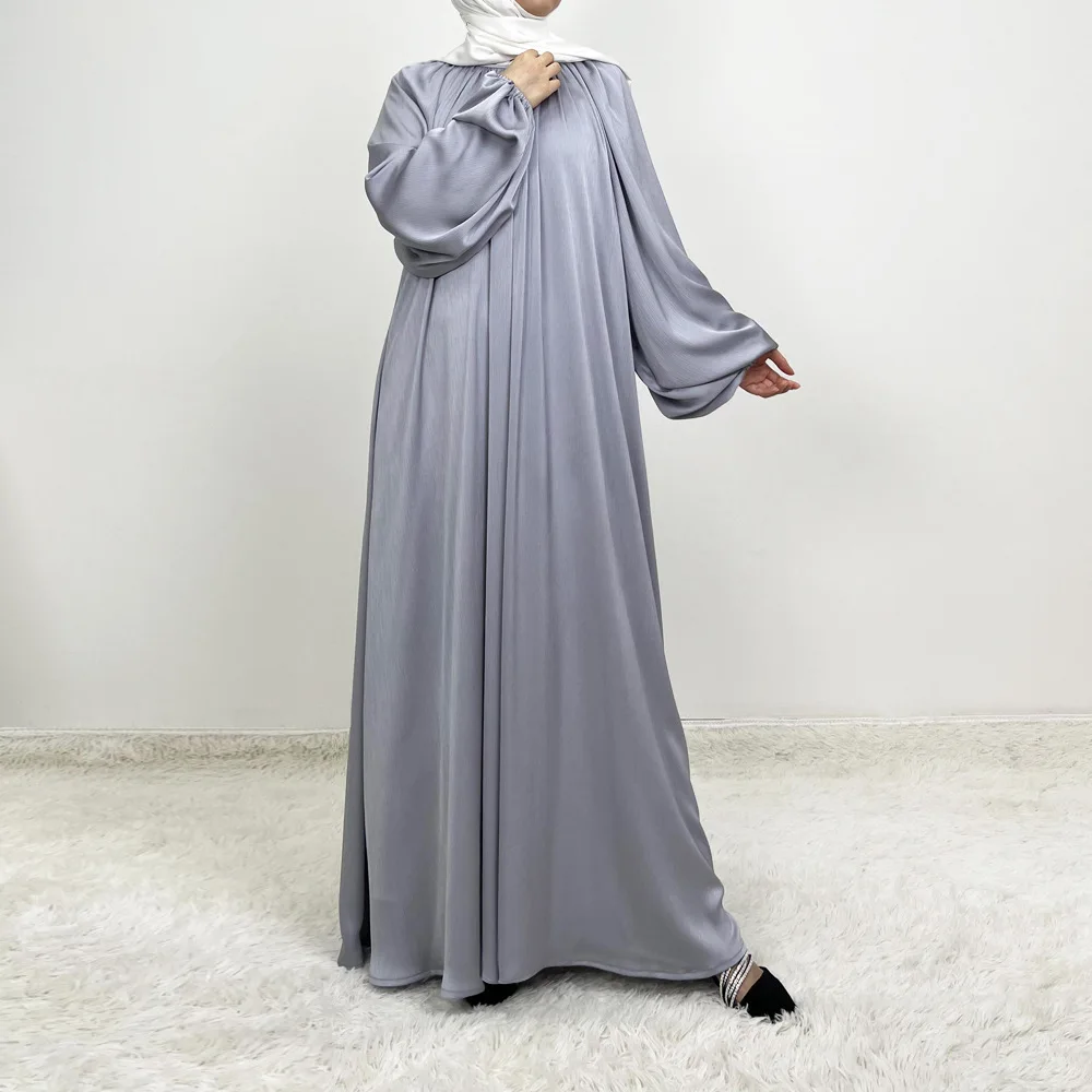 

Eid Muslim Party Dress for Women Abaya Jalabiya Satin Long Dresses Casual Plain Morocco Kaftan Vestidos Ramadan Gown Robe 2024
