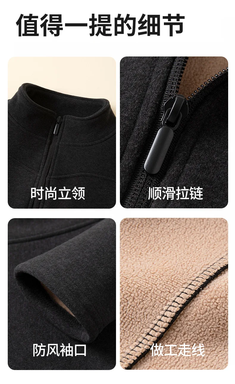 Women's Slim Fit Fleece Lined Short Sweatshirt Jacket Autumn Winter Thick Warm Zipper Jackets Woman Solid Stand Collar Yoga Wear