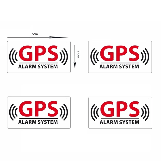 5x2.5cm ALARM SYSTEM GPS TRACKING DEVICE Security Safety Warning Vinyl Water Proof Decal Sticker Car Stickers Window 4P