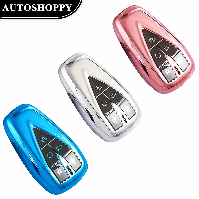 

Electroplate 5Buttons TPU Car Remote Key Case Cover Shell for Changan CS35 Plus CS55 Plus CS75 Plus 2019 2020 Key Protector Bag