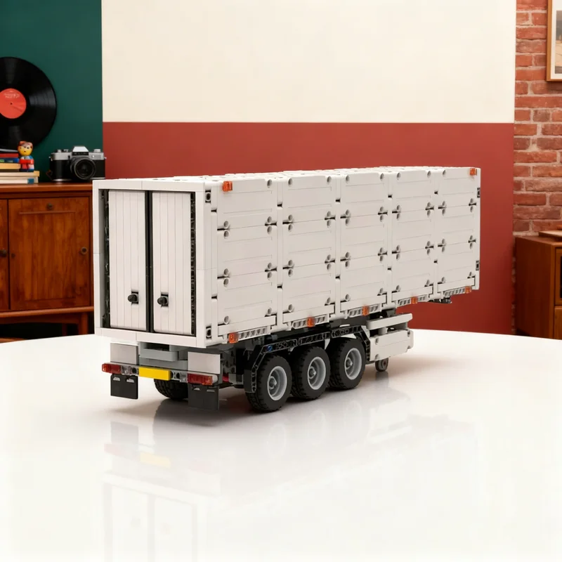 

845pcs MOC 3 Axle Box Trailer For Forded F Max Or Technical Model Building Blocks Creative Display Gift Collectible Decor Kids