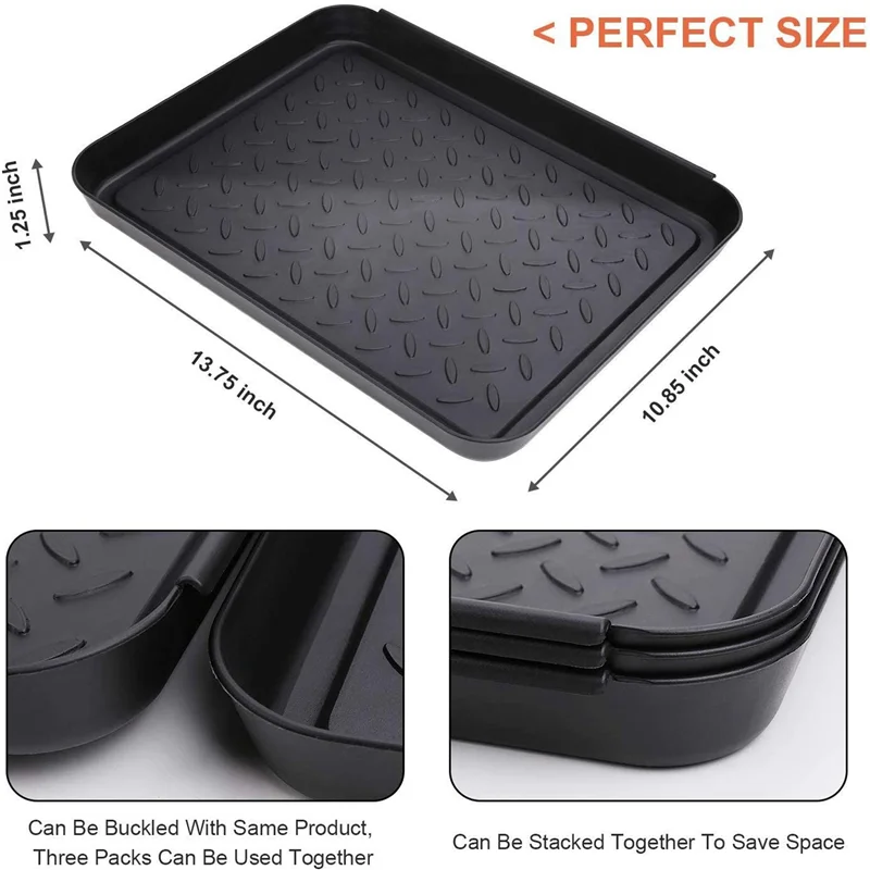 

9PCS Boot Tray Heavy Duty Shoe Mat Trays,Storage Tray,Dog Bowl Or Cat Bowl Mats Trap Mud To Protect Floor 13.7X10.8 Inch-AT36