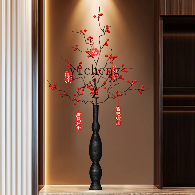 

ZC art vase ornament, living room flower arrangement simulation, advanced TV cabinet flower decoration
