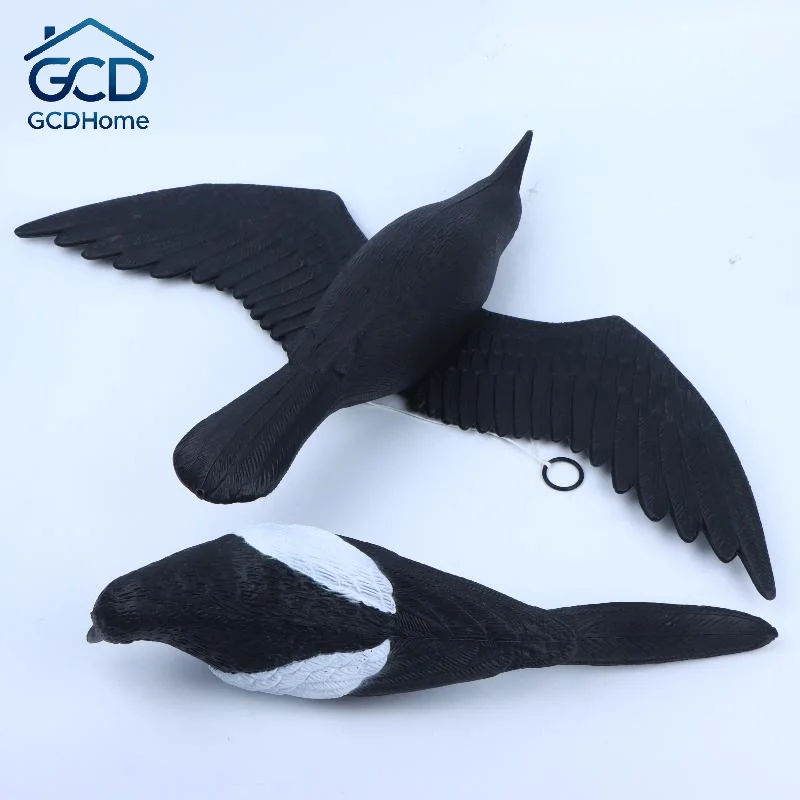 Simulation Black Raven Crow Bird Repellent Lifelike Prop Natural Eco-Friendly Pest Control for Outdoor Garden Patio Scare Birds