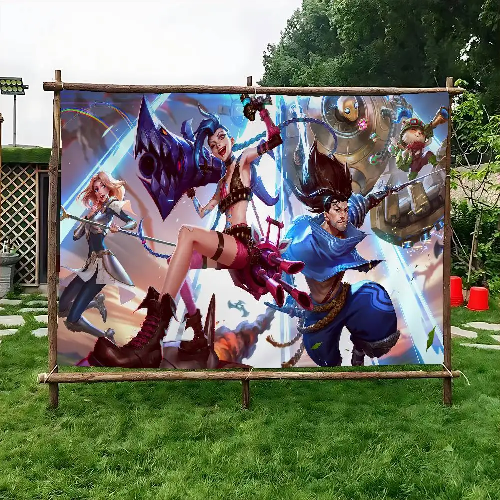 A-Arcane L-League of L-Legends High End Quality Banner Printing Artistic Atmosphere Style Camping Flag