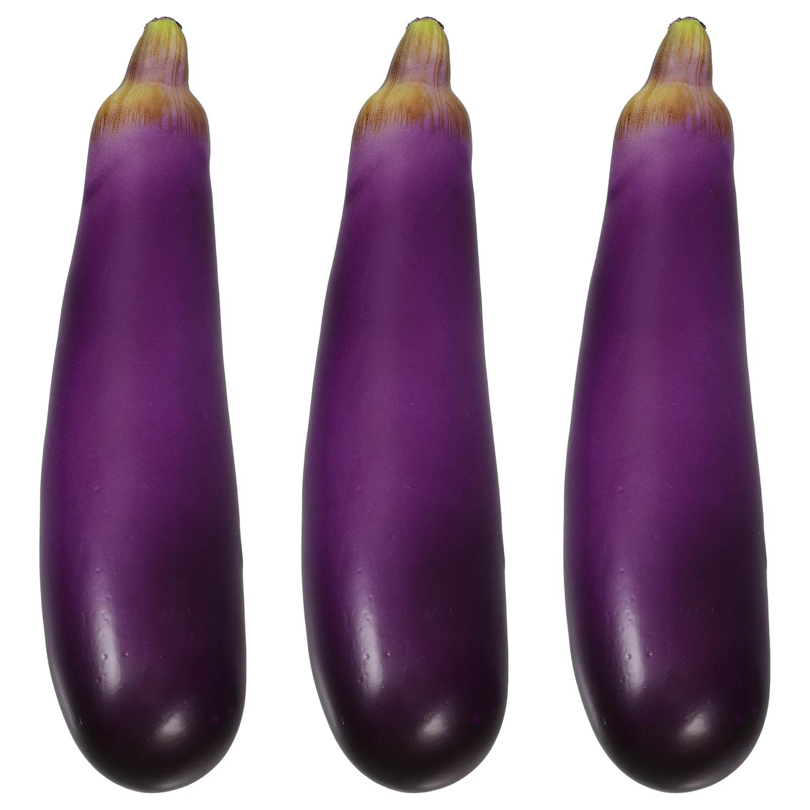 3pcs Faux Eggplant Decor Realistic Fake Food Miniature Vegetable for Kitchen Centerpieces Home Party Decorations Decor Photo 