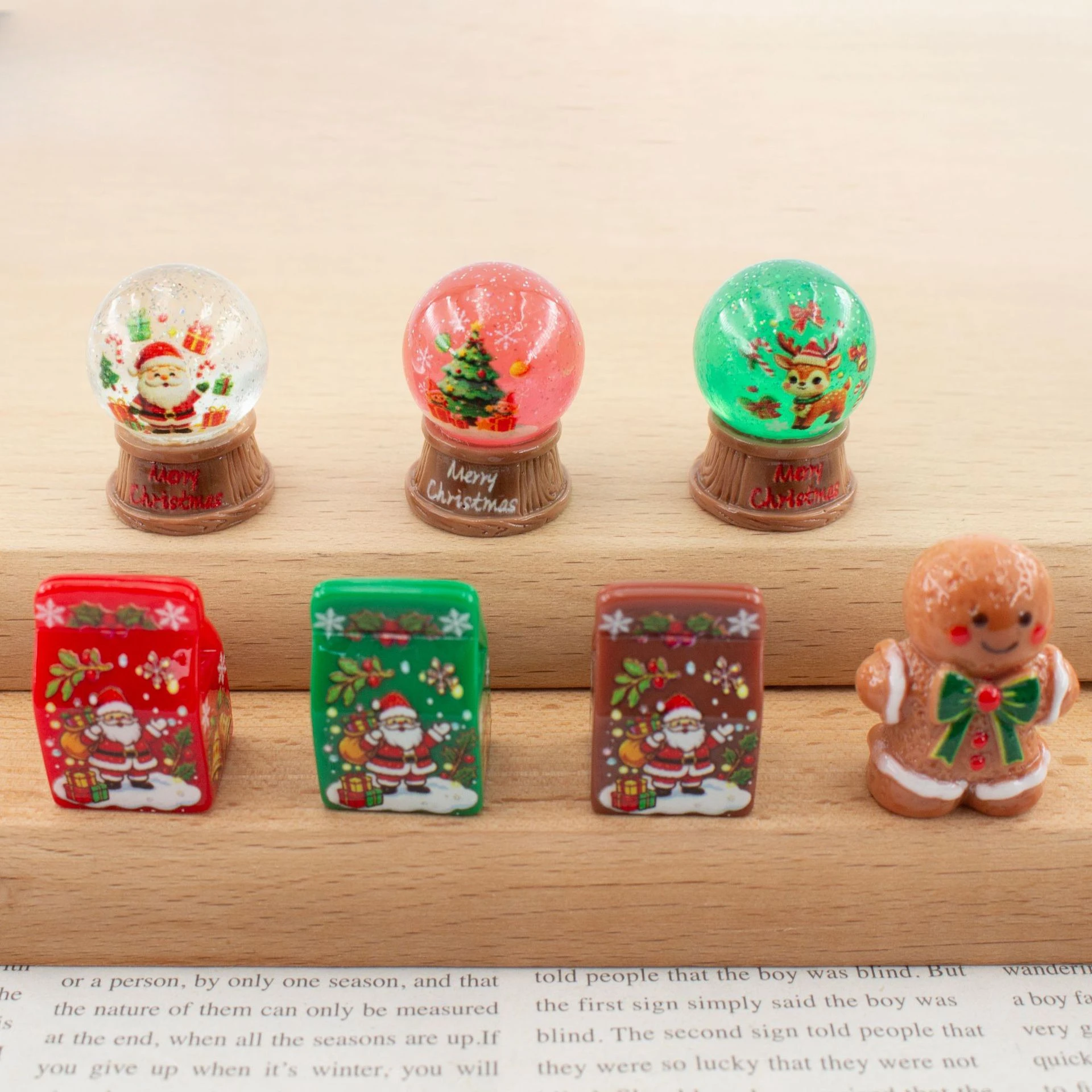 100個卸売樹脂製3Dクリスマスツリーギフト雪だるまDIYア - Resin Craft Supplies のレビューと価格