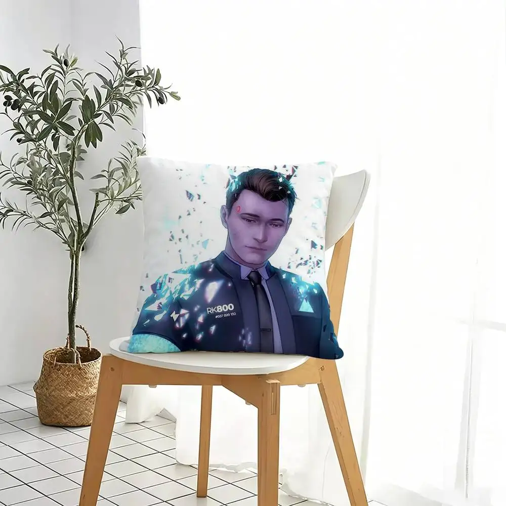 Detroit Become h-Human Game  Pillow Case Square Double-Sided Sofa Cushion Cover Bedroom Bedside Pillow Gift