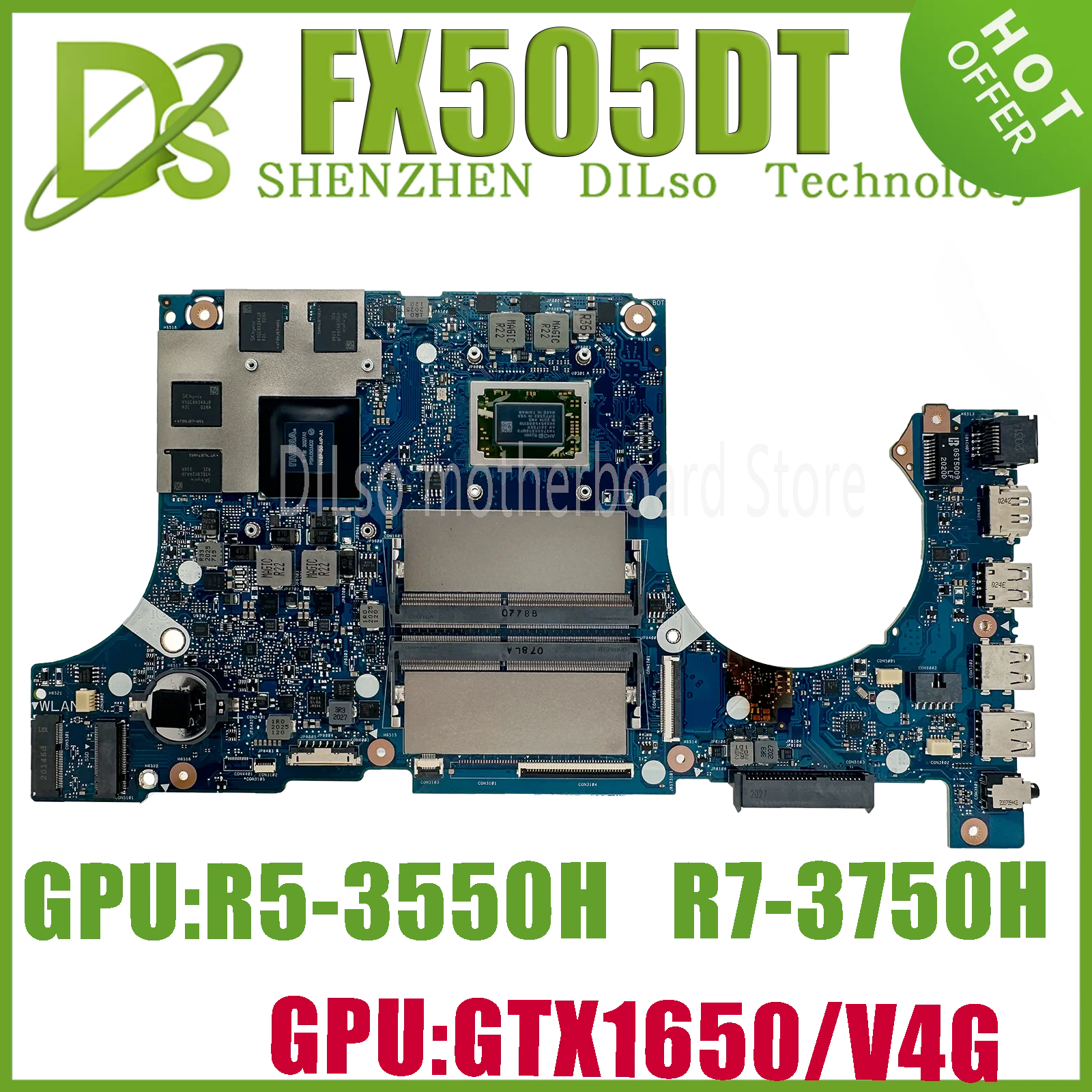 KEFU FX505DD Mainboard For ASUS FX505DT FX95DT FX705DD FX705DT Laptop Motherboard W/R5-3550H R7-3750H GTX1650 GTX1050 100% Test