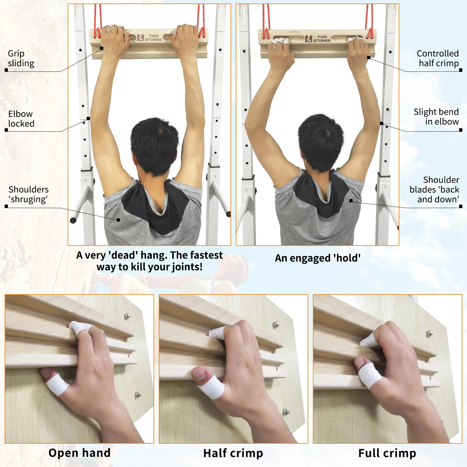 Portable Wooden Hangboard for Climbing Training, Fingerboard for Grip Strength, Home Gym Rock Climbing Equipment for Climbers