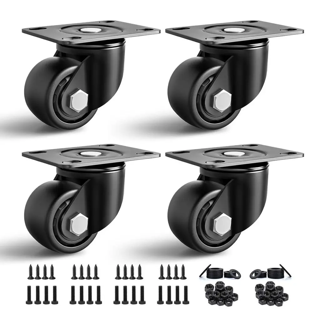 

Комплект из 4-х 3-дюймовых усиленных колес, грузоподъемность 4400 фунтов, промышленные поворотные ролики с низким центром тяжести для плит, мебели и рабочих столов
