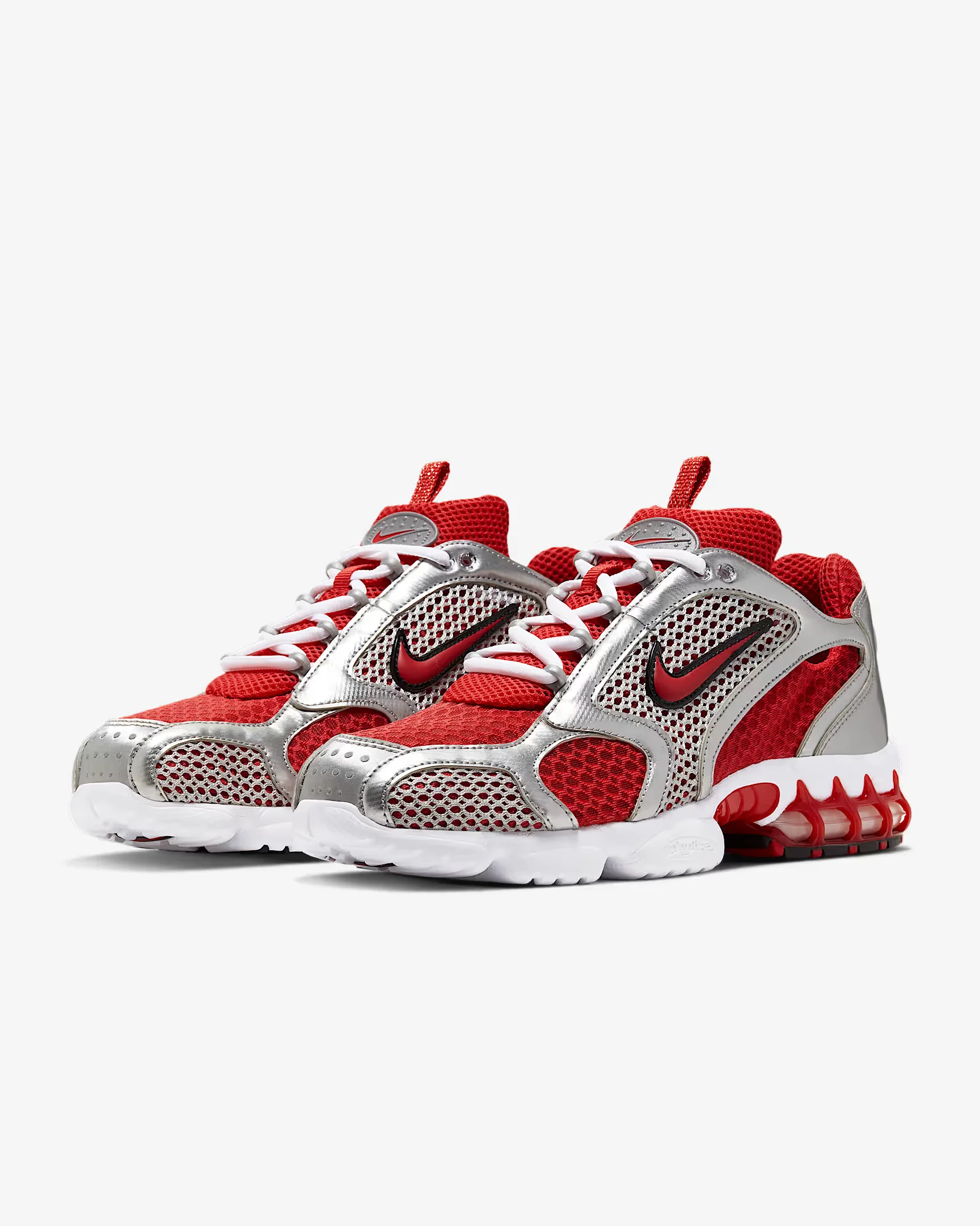 

Nike Air Zoom Spiridon Cage 2 Unisex Low-Top Casual Shoes Sport Wear Resistant Grey Red Lifestyle Footwear CJ1288-600