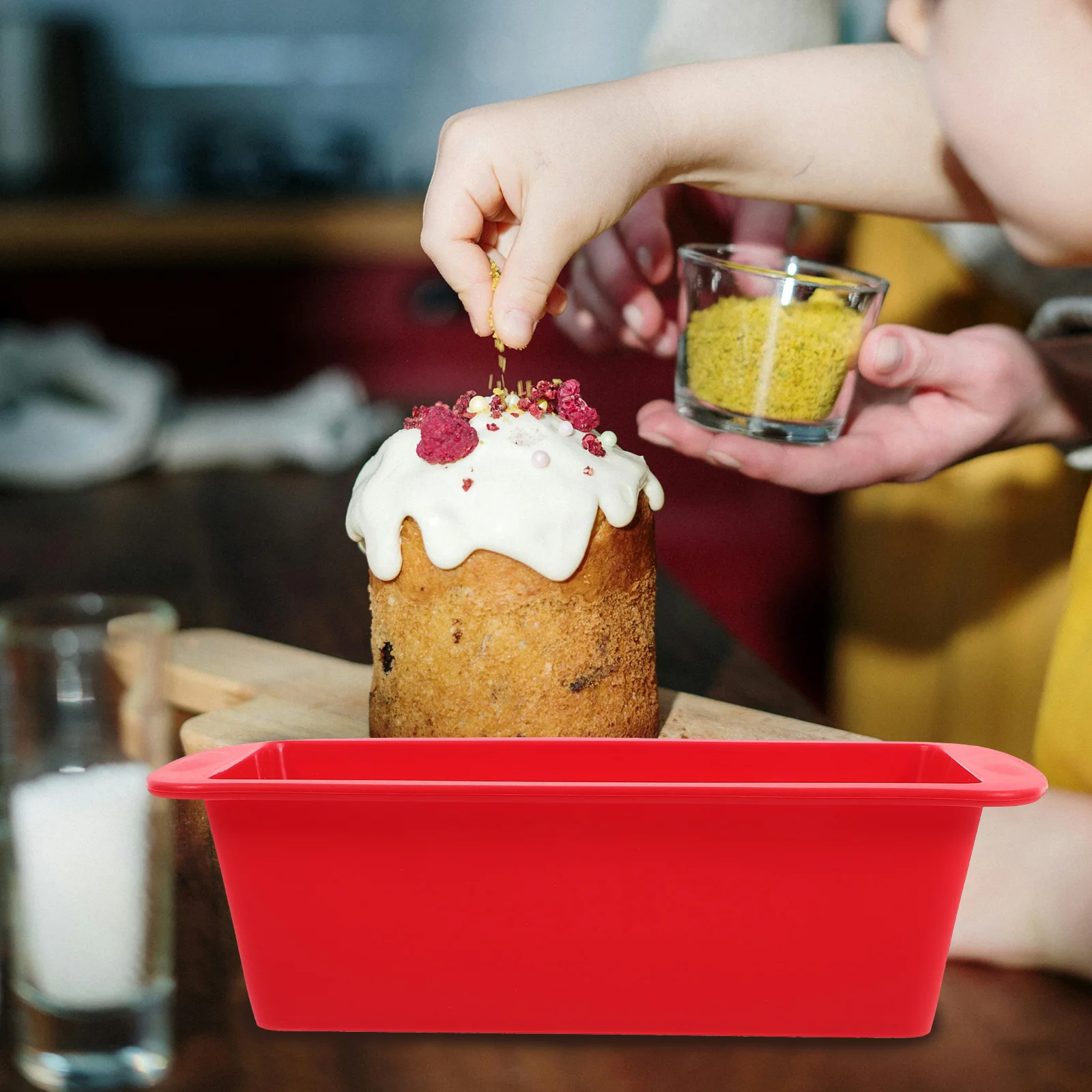 

Silicone Bread Cake Pans Red Toast Loaf Pan Household Baking Tool Non Stick Home Use Lasting for Toast
