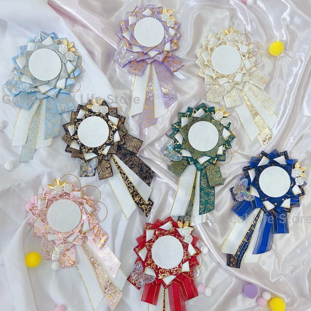 New Ita Bag Pins Badge Flower Holder for 58mm 75mm Anime Badges Handmade Silk Ribbon Itabag Decoration Accessories for Pins H332