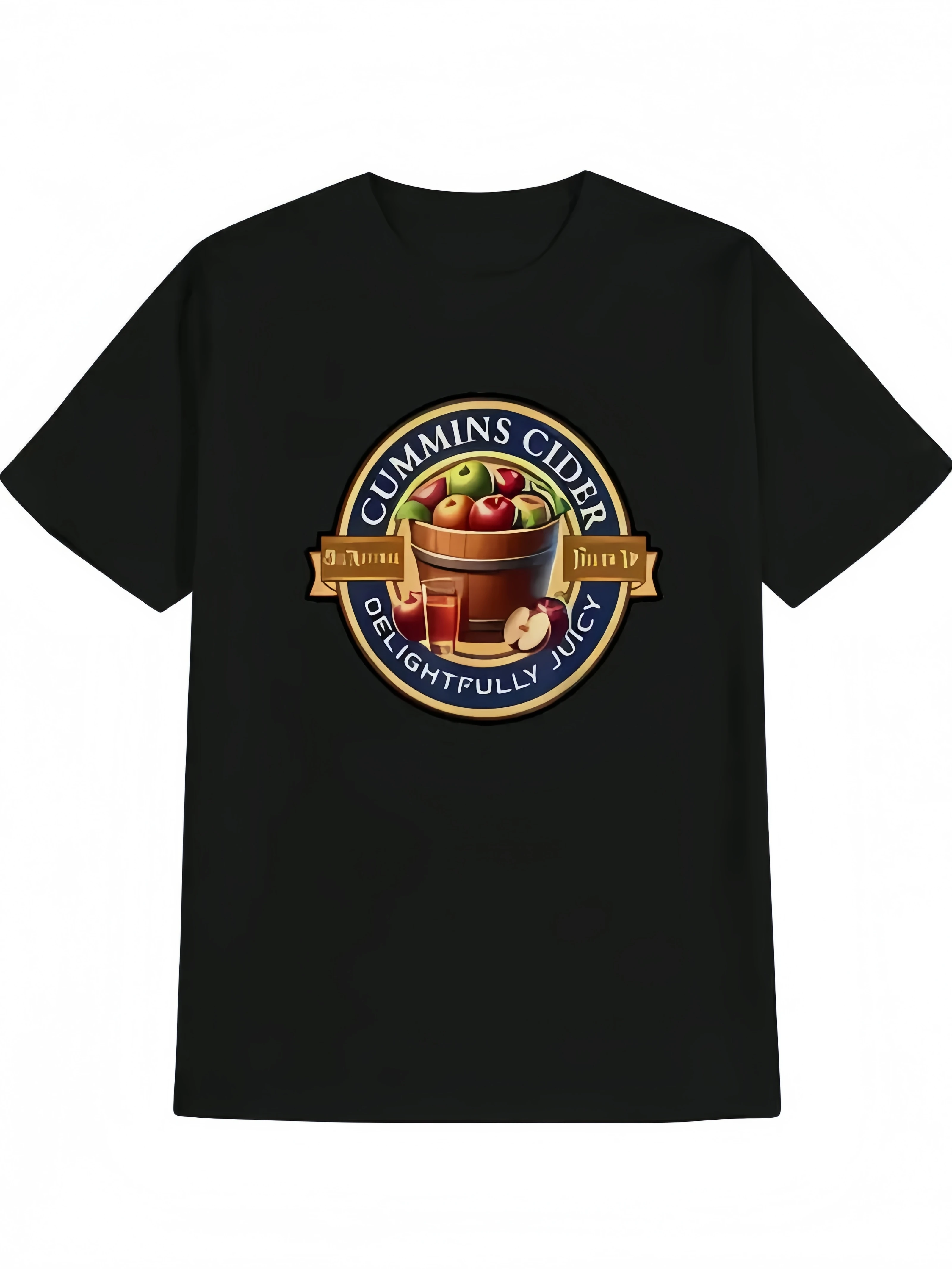 تي شيرت كاجوال بأكمام قصيرة للرجال مع طباعة جرافيك ذات طابع عصري - قميص أسود برقبة دائرية، مسامي وقابل للغسل في الغسالة #1