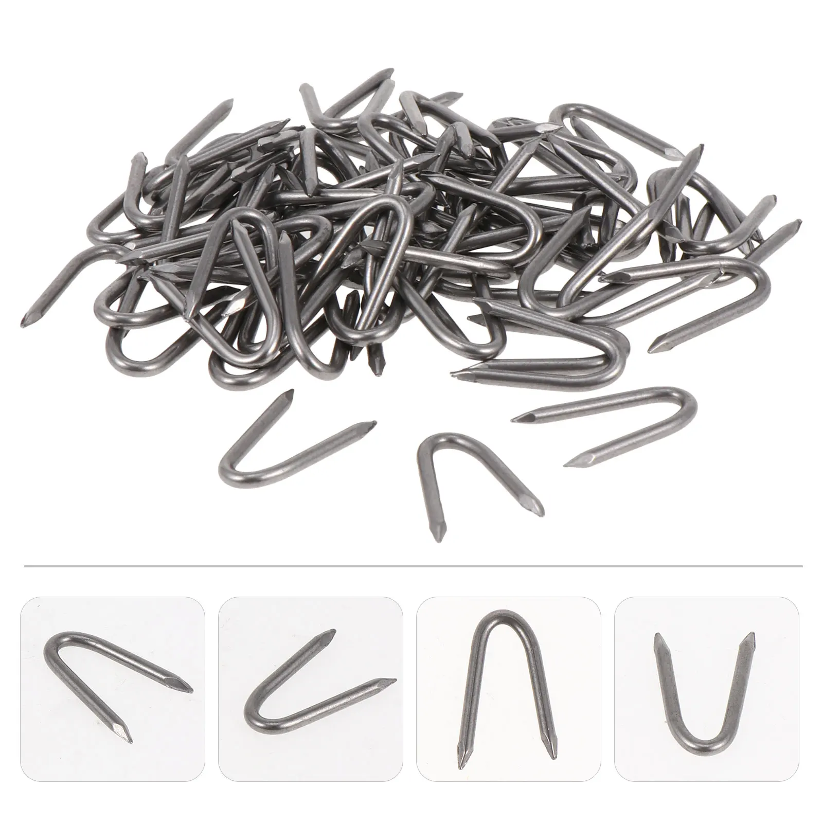 

70Pcs U-Shaped Iron Garden Nails Heavy Duty Fixing Pegs for Turf Wire Mesh Fencing U-Shaped Fixing Nail Garden Pile U-Nail