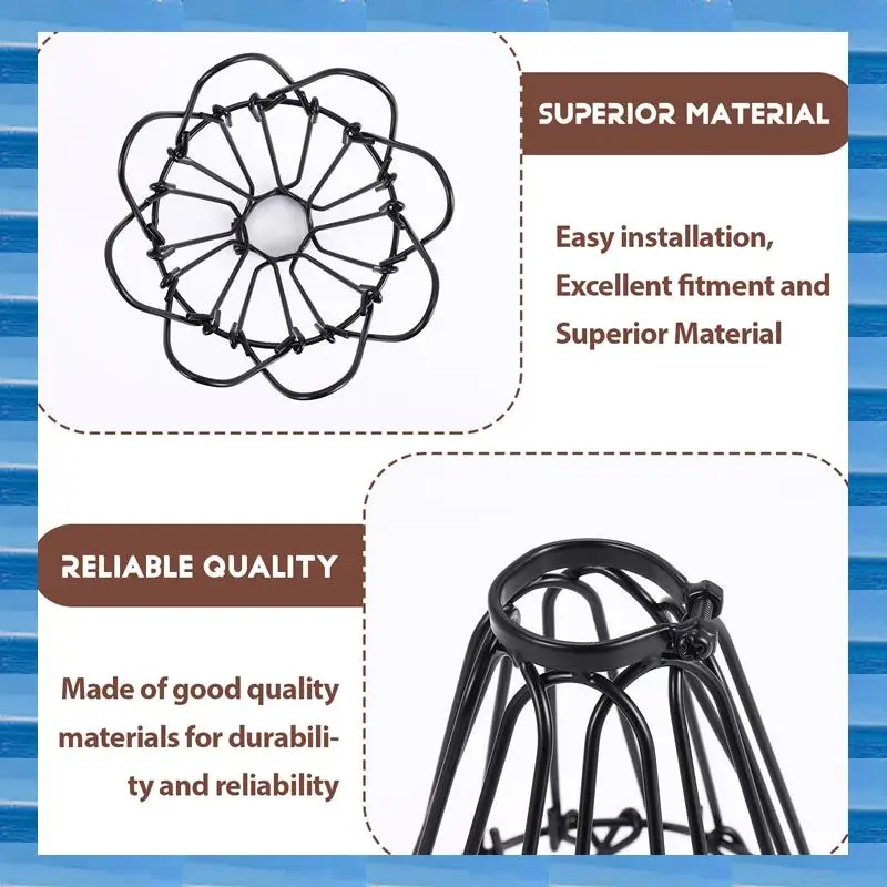 

AT53 Adjustable Wire Cage Lampshade, 2 Pack Metal Bird Cage Bulb Guard Island Pendant Lighting Fixture Drop Lamp Holder