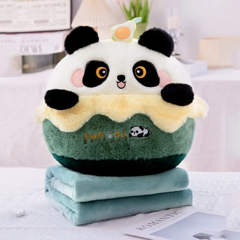 Cute 3 in 1 Quilt Pillow Multifunctional Soft Texture Warm Blanket Cartoon Design Fluffy Material Animal Pillow Winter Season