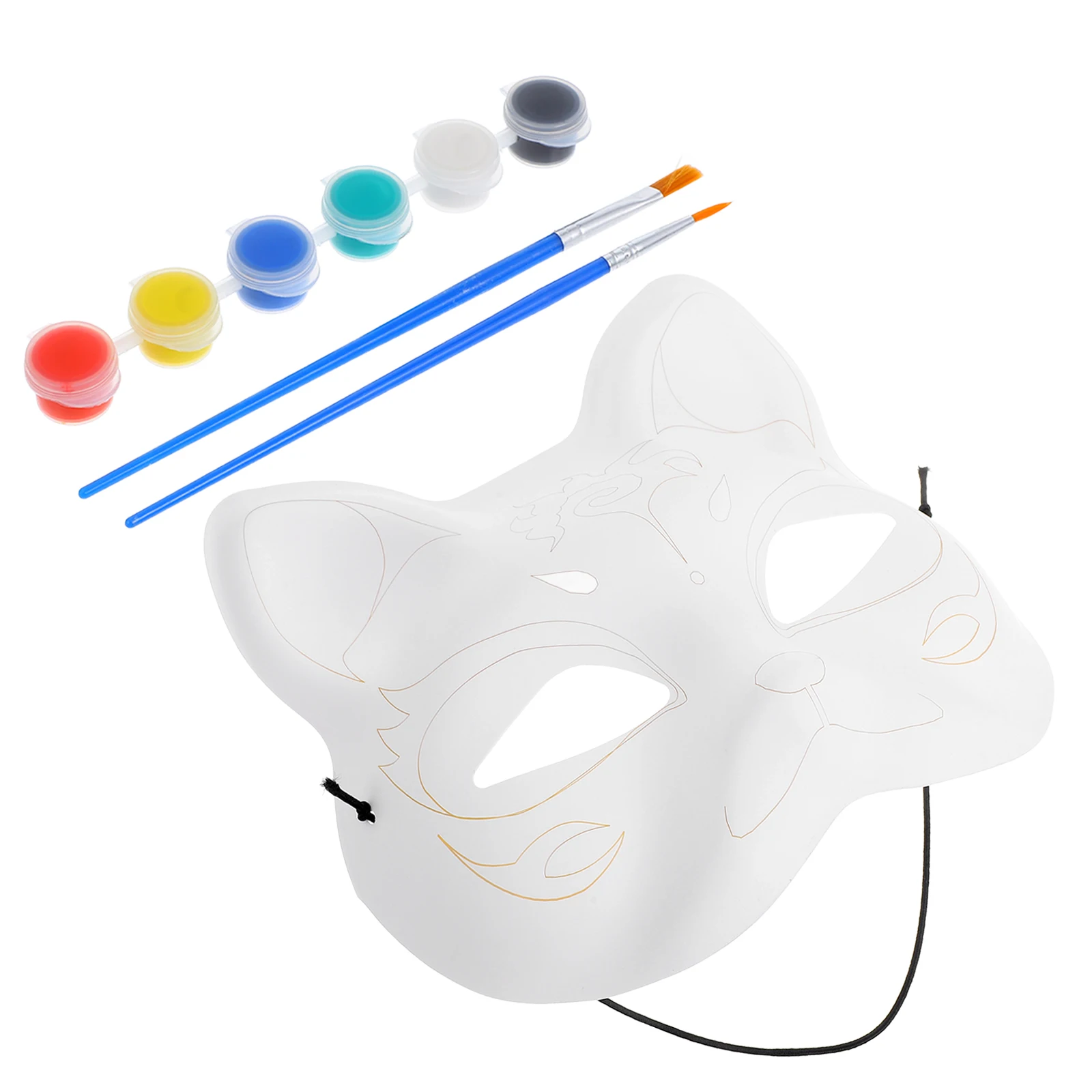 

Cat Mask for Halloween Cosplay Costume Animal White Drawing Aldult Blank Masks to Decorate