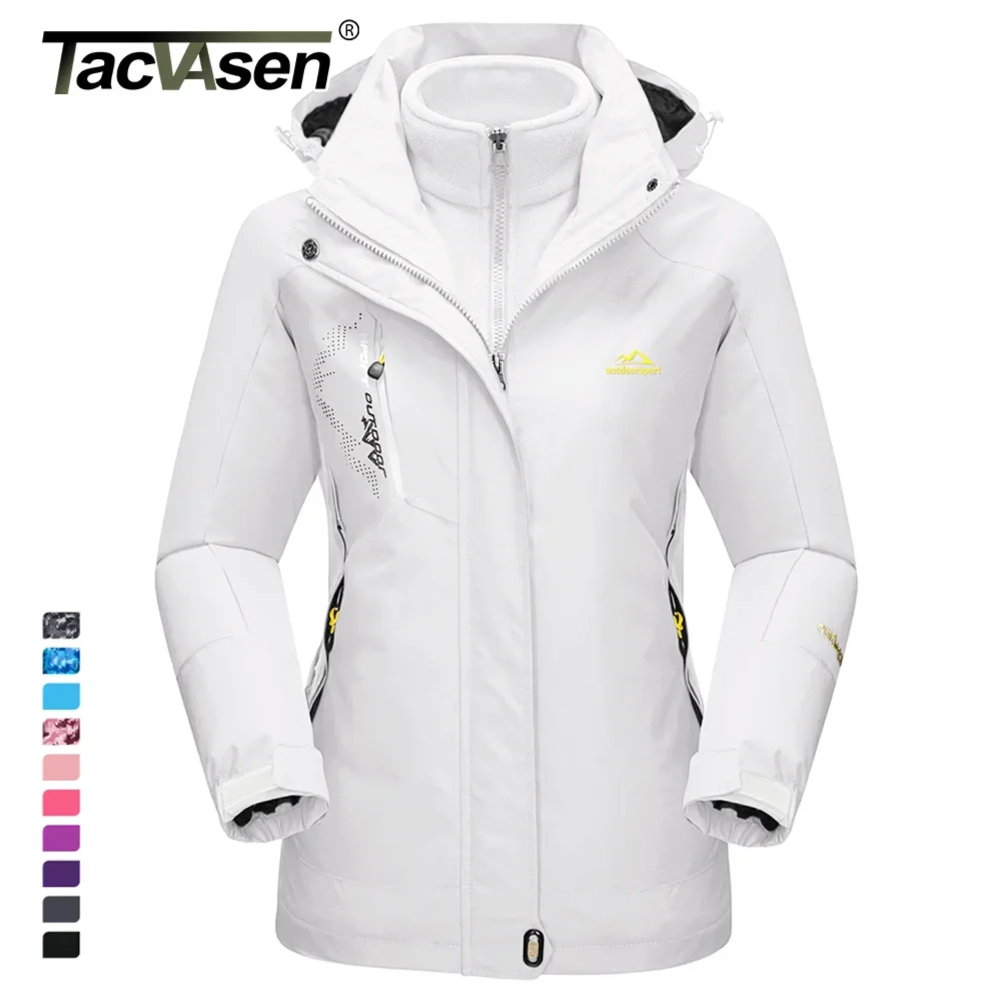 TACVASEN 3 in 1 Giacca invernale in pile da donna Impermeabile Sci Snowboard Giubbotti da lavoro Cappotto antipioggia Giacca a vento da esterno Parka femminile