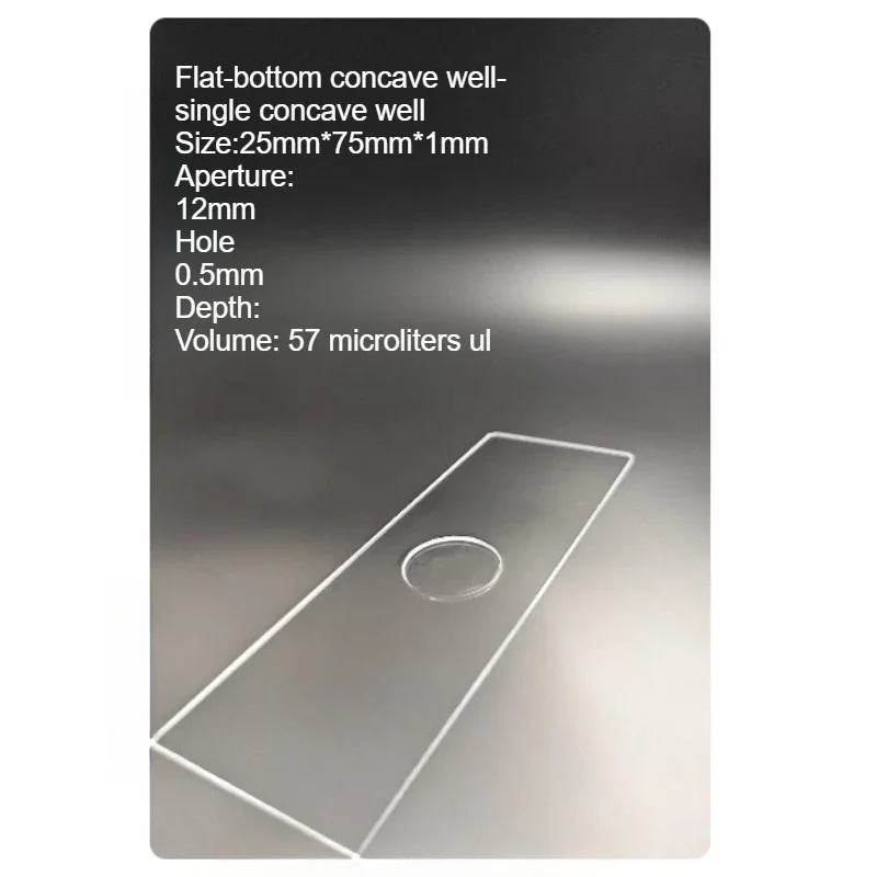 Flat Bottom Grooved Optical Glass Microscope Slides 4 Concave Wells Hole Diameter 12mm 16mm For Lab Biological Accessories