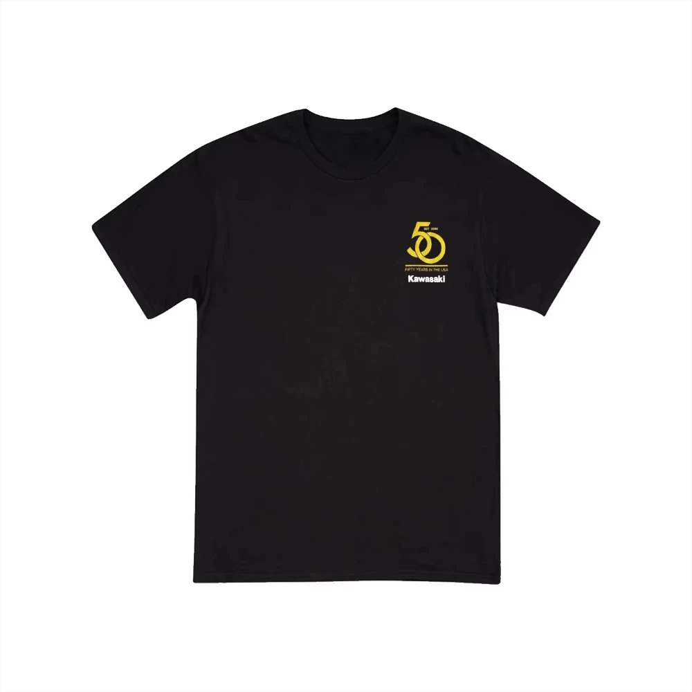 

Kawasaki 50th Anniversary T-shirt Newest Outdoor Jersey Summer Classic Tee Adults Loose Exercise Motorcycle Jersey