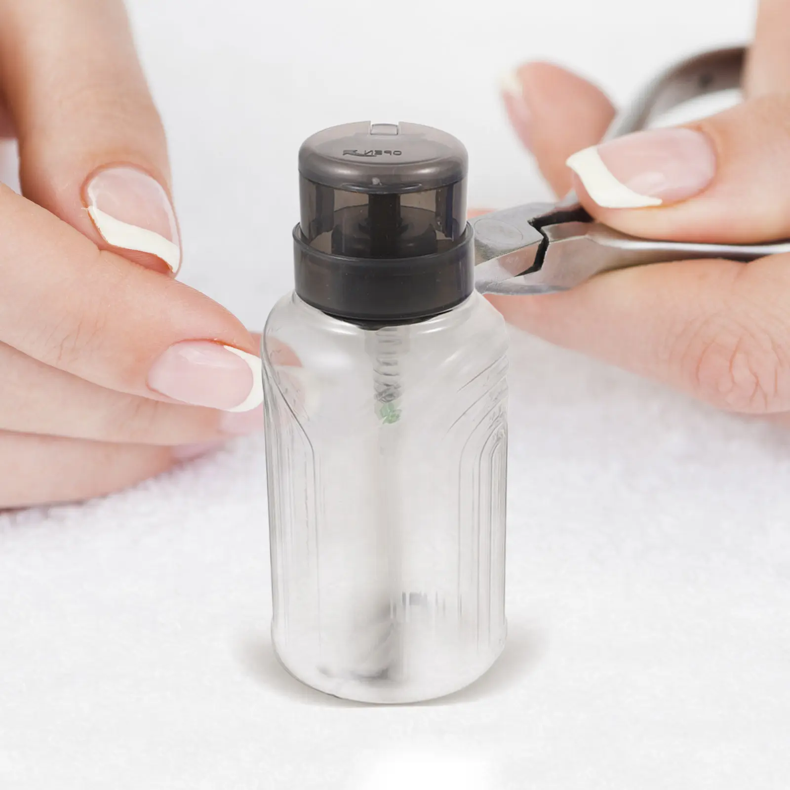 6Pcs Nail Remover Pump Bottles Leakproof Clear Black Press Dispenser Refillable Nail Liquid Holder Container Portable Manicure view 6
