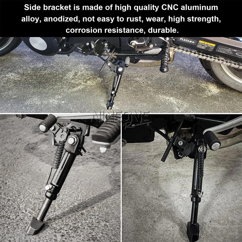 Adjustable Kickstand Side Stand Support Fit For Kawasaki Z 900 RS Z900RS Cafe 2018-2025 CNC Aluminum Motorcycle Parking Upgrade view 2
