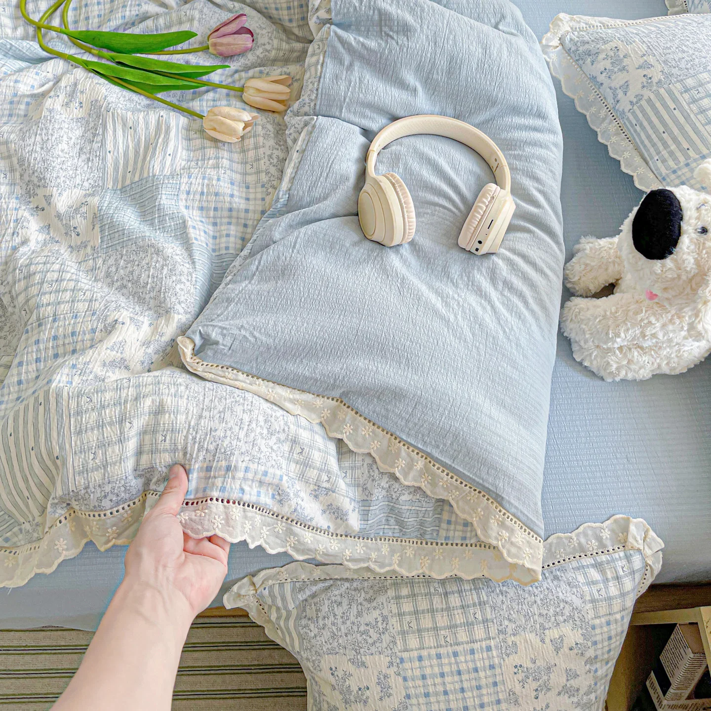 

Ins Princess Комплект постельного белья Цветочный пододеяльник Комплект плоских простыней Одинарный двойной размер Комплект постельного белья Назад в школьный сезон