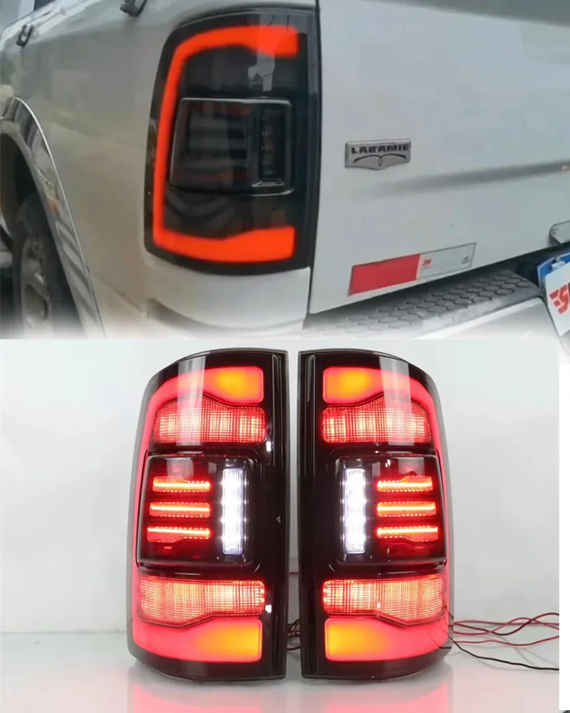 1Pair Car LED Taillight For Dodge RAM 1500 2009-2018 RAM 2500 2014-2018 Rear Driving Lamp + Brake + Reverse + Turn Signal