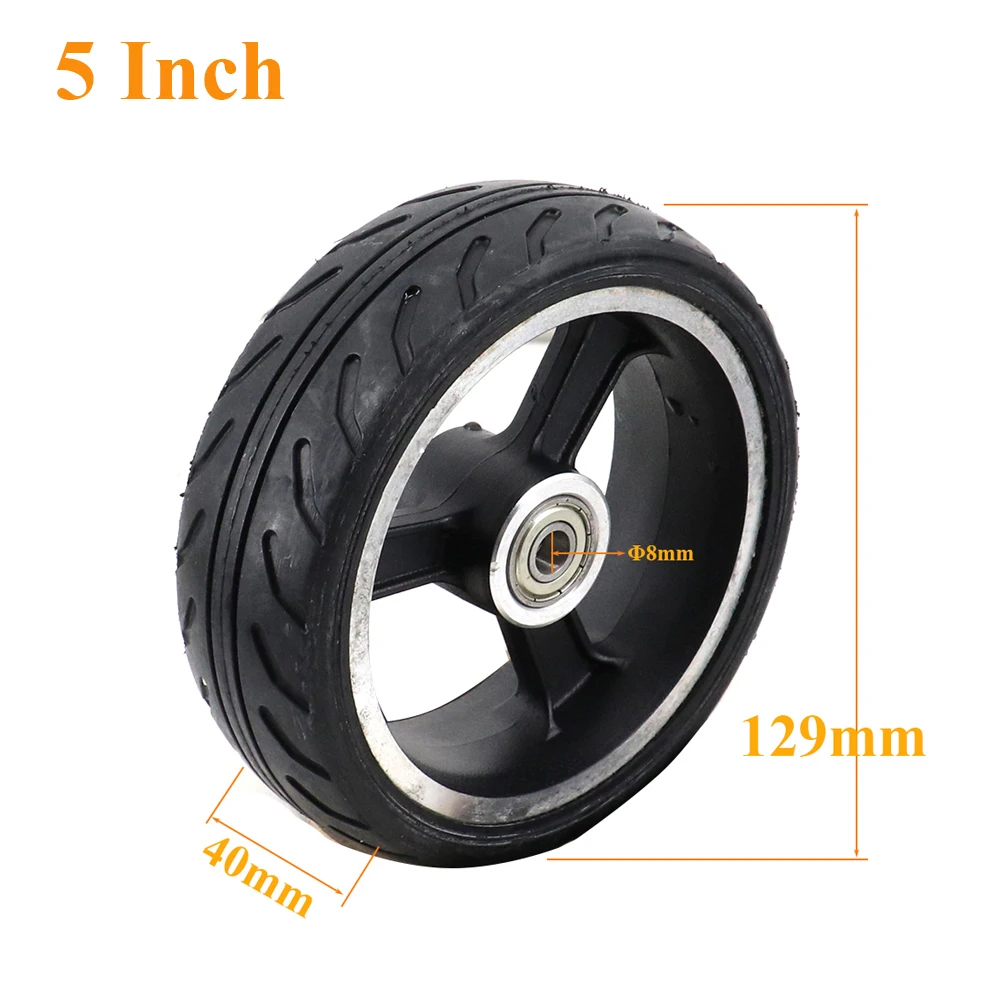 5 Inch Solid Wheels 5-inch Explosion Resistance Non-inflatable Tyre Wheels for Electric Scooters Baby Carriage