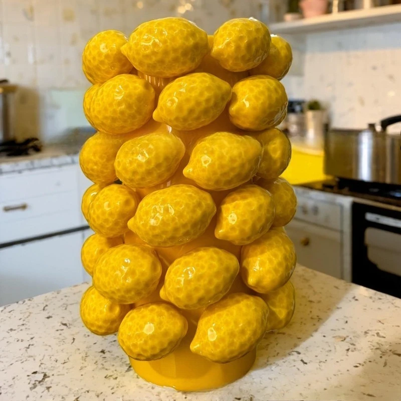 

Lemon Ceramic Vase Ornament, Nordic Ins Wind Hydroponic Flower Arrangement, Home Fresh Desktop Decoration