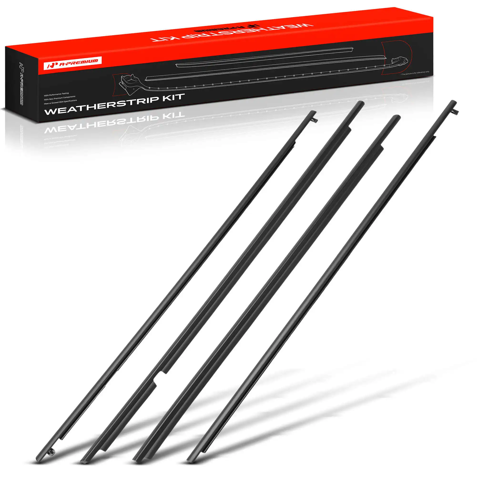A-Premium 4pcs Front & Rear Window Moulding Trim Weatherstrip Seal for Toyota RAV4 2009-2012