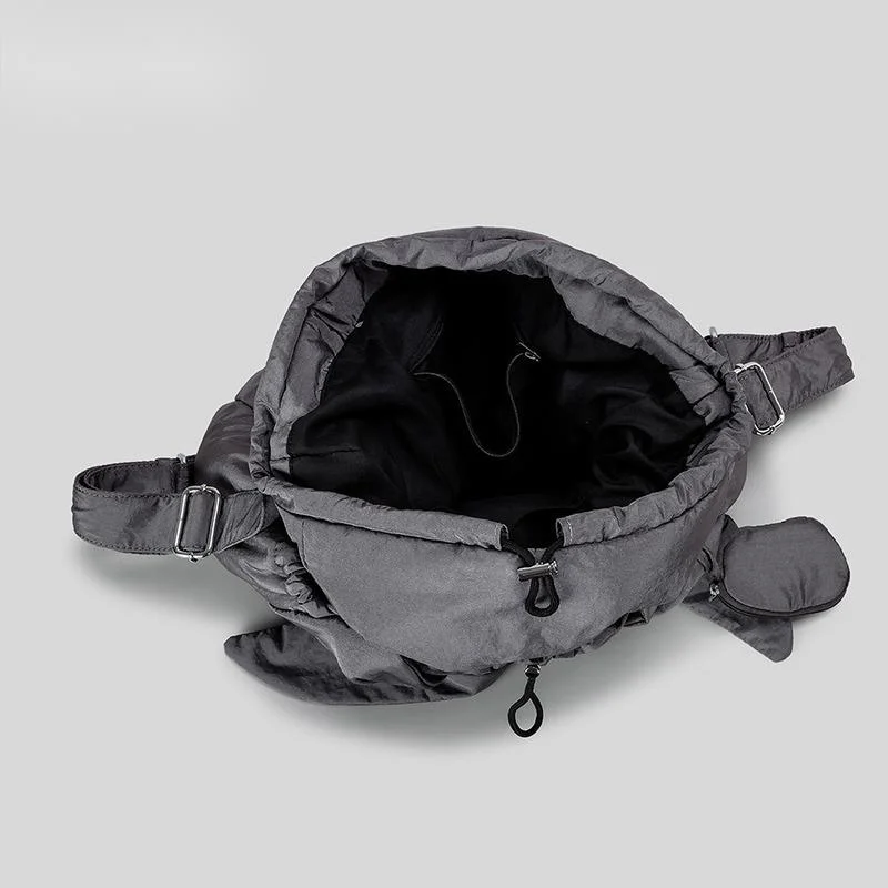 Sac à dos Wstring de proximité plissé pour femme, sac à dos en nylon décontracté avec nœud pour femme, sac étudiant léger, sac de voyage de grande capacité, mode