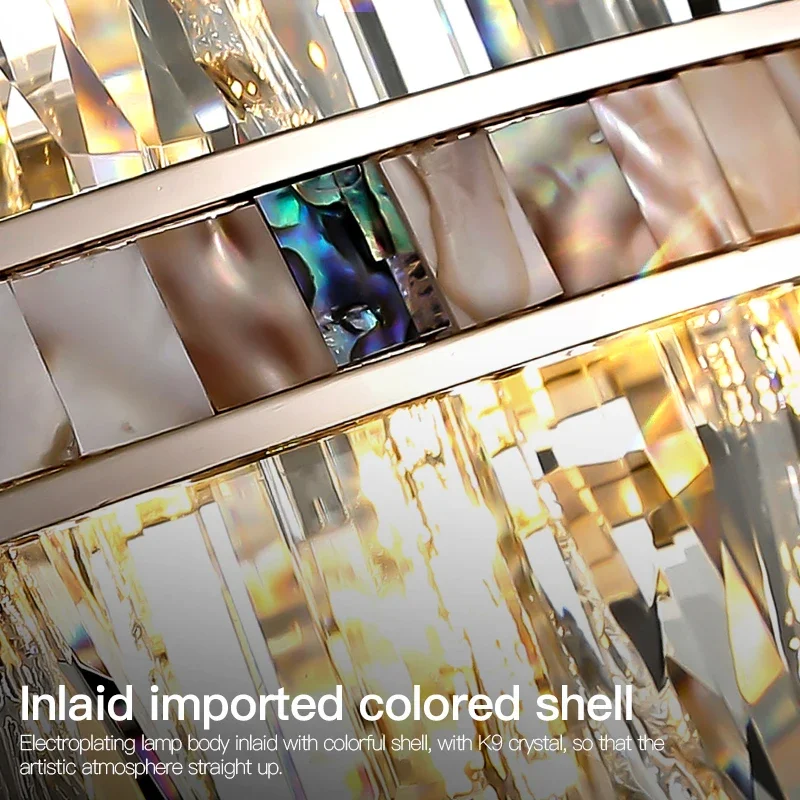 Atmosphere Simple Post-Modern Simple Crystal Led Restaurant Bedroom Lamp High-end Minimalist Light Luxury Living Room Chandelier