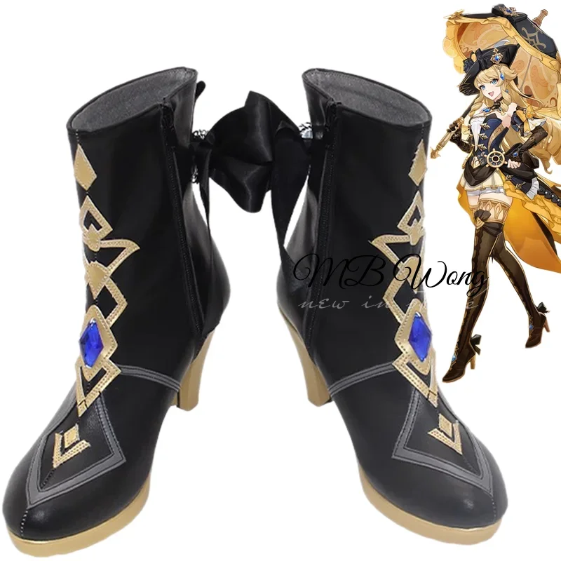 Games Genshin Impact Navia Cosplay Shoes Archon Quests Navia Shoes Wig Halloween Carnival Party Outfit Women Men Role Play Props