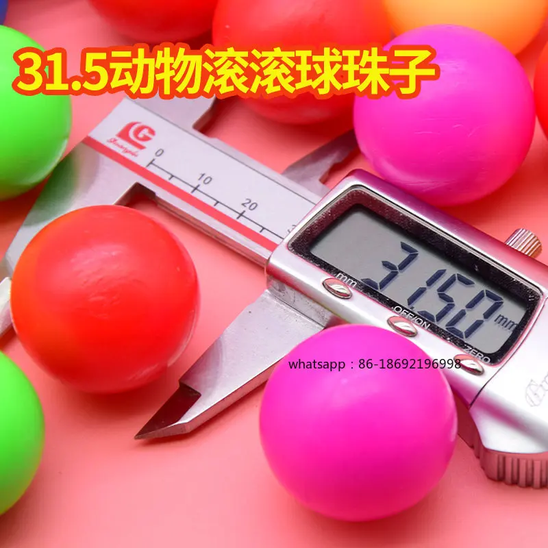 100 Pcs  Animal Rolling Ball 31.5mm Solid Bear Rotary Durable Sturdy Ball Universal Game Console Carnival Color Ball