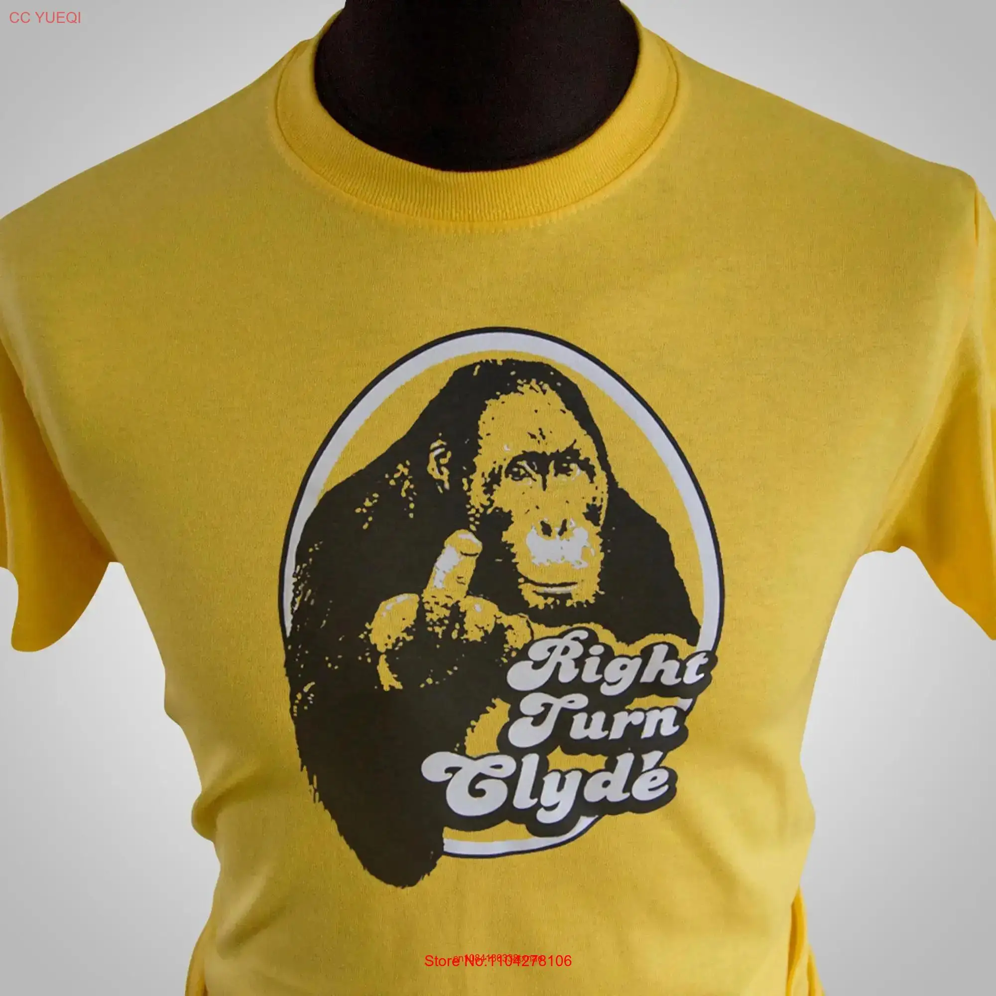 Right Turn Clyde T Shirt Yellow long or short sleeves