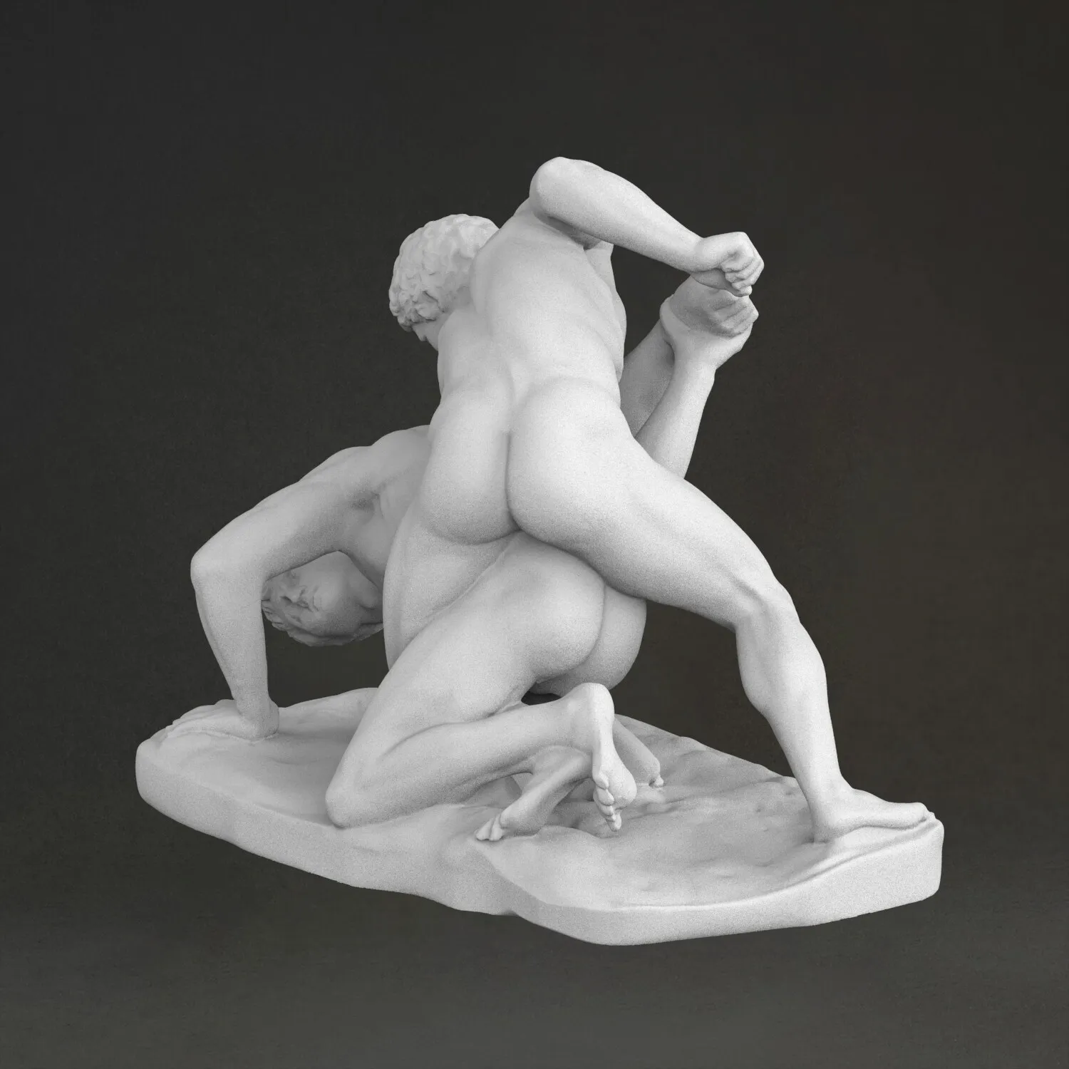 'Uffizi Wrestler' Sculpture, 3D Printed Resin Material, Hand-Painted, Plaster-Like Textured Decoration (Ships Within 10 Days)