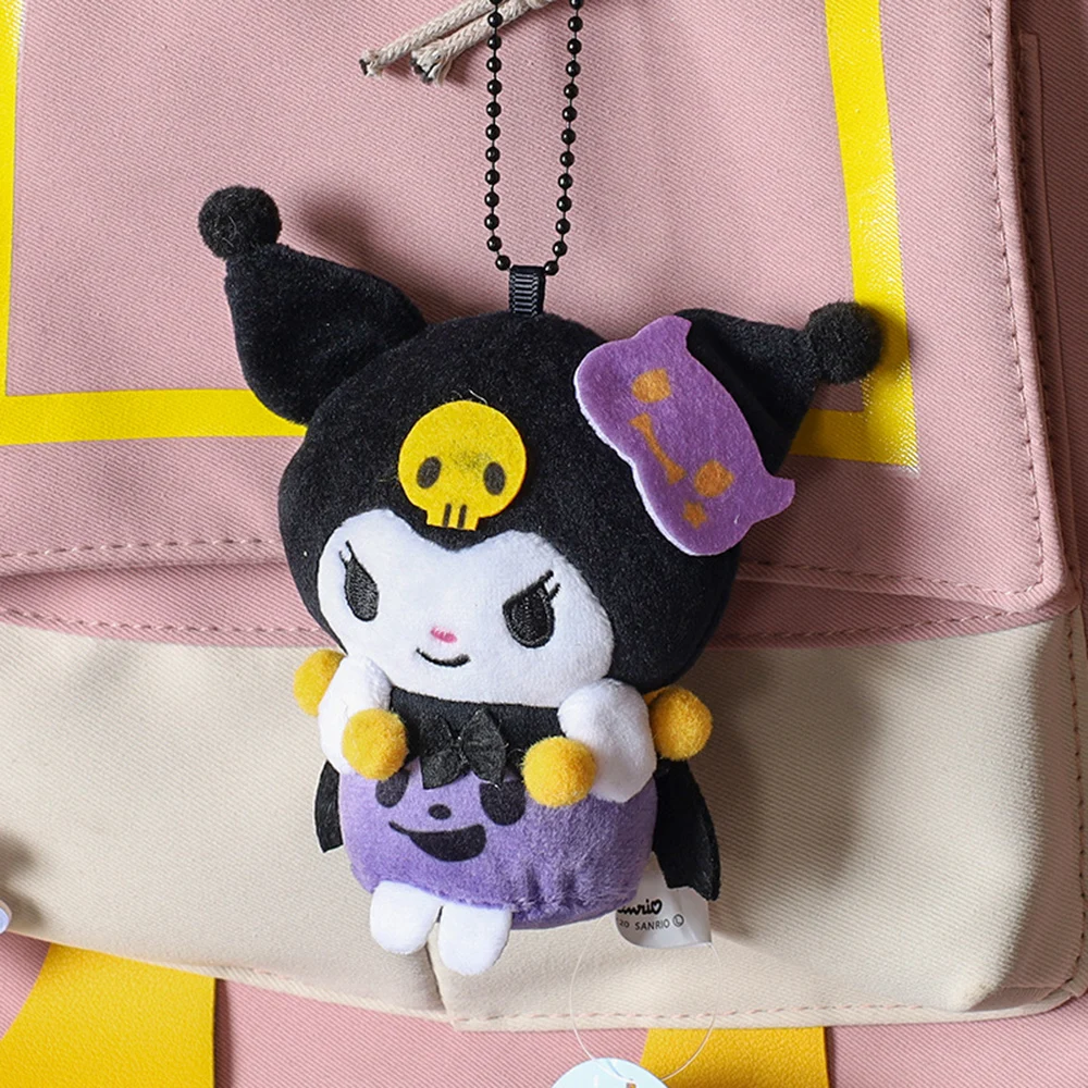 Sanrio Halloween Hellokitty Kuromi Kawaii Ghost Plush keychain Pendant Backpack pendant keychain accessorie